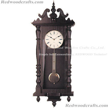 Engraved Pendulum Wooden Wall Clock-